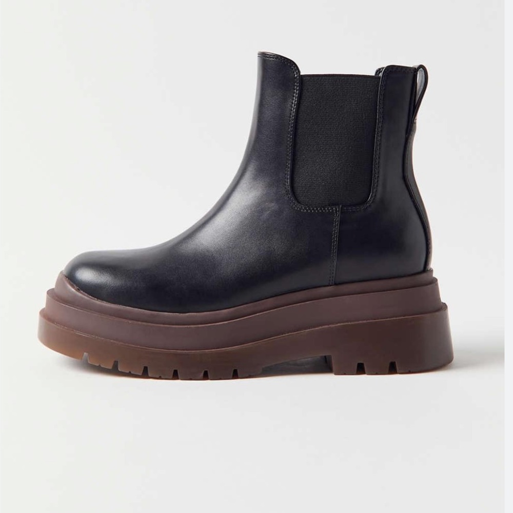 UO Betty Treaded Chelsea Boot Black Brown Combat